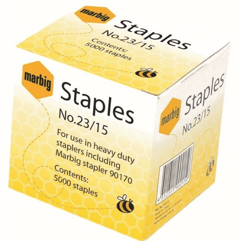 Marbig Heavy Duty Staples 23/15 Box 5000