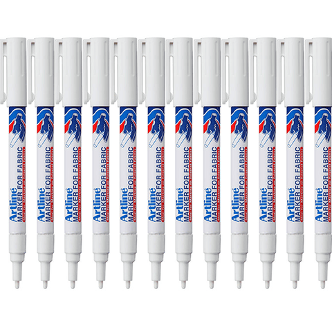 Artline 750 Pack 12 Laundry Fabric Marker 1.2mm Bullet (White)