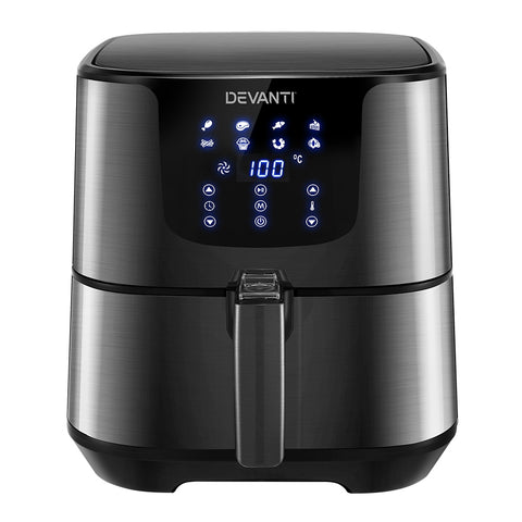 Devanti Air Fryer 7L LCD Fryers (Black)