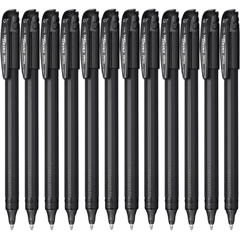 Pentel Box 12 EnerGel BL417 Gel Roller Pen 0.7mm (Black)