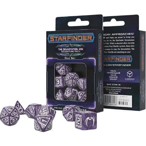 Q-Workshop Starfinder Devastation Ark Dice Set Set of 7 Polyhedral Dice