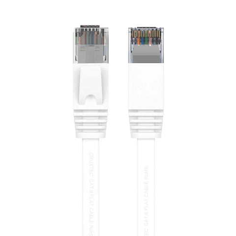 Cruxtec CAT6 UTP Flat Ethernet Cable - 20m (White)