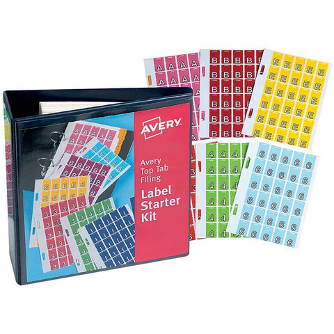 Avery 43300 Label Starter Kit Assorted Colours Pack 120