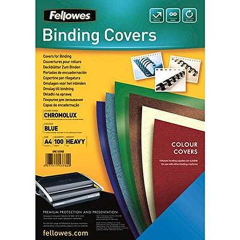 Fellowes Pack 100 Chromolux Binding Covers Gloss A4 (Blue)