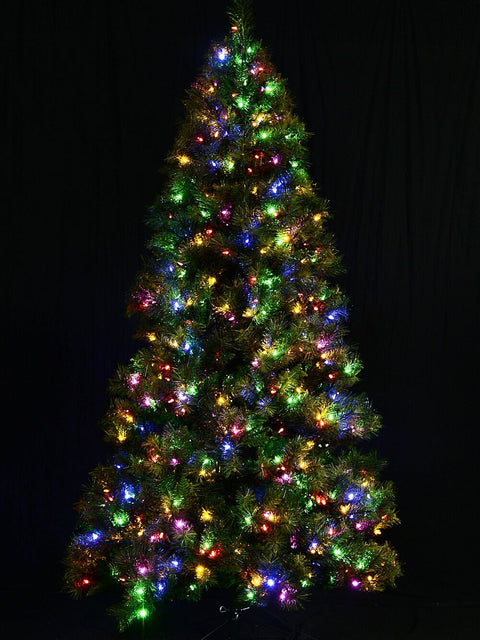 Christmas Warehouse - TREEPG23 2.3m Glorious Pacific Green Dual LED Pre-Lit Tree | 1361 Tips & 550 Lights Green with Warm White & Multi Colour