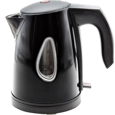 Nero Vista Kettle 1L Litre Jug Compact Water Boiler Black Stainless Steel Coffee Tea Hotel