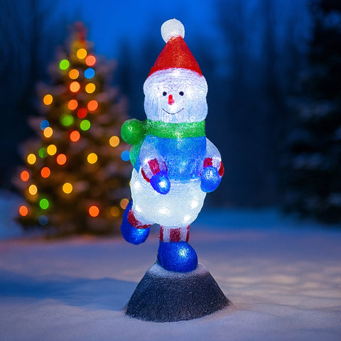 Lexi Lighting Acrylic Snowman on Snowball Christmas Lights