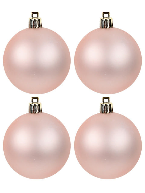 Christmas Warehouse - DECR9162 6x Lustrous Light Rose Gold Essential Matte Baubles | 60mm Light Rose Gold