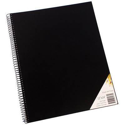 Quill Visual Art Diary 110Gsm 200 Page 11 X 14 Inch Pp Black