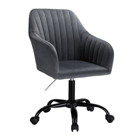 Artiss Office Chair Velvet Seat (Dark Grey)