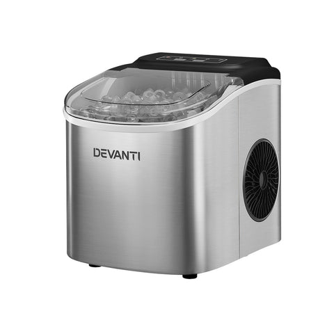 Devanti 12kg Ice Maker Machine with Self-cleaning (Silver)