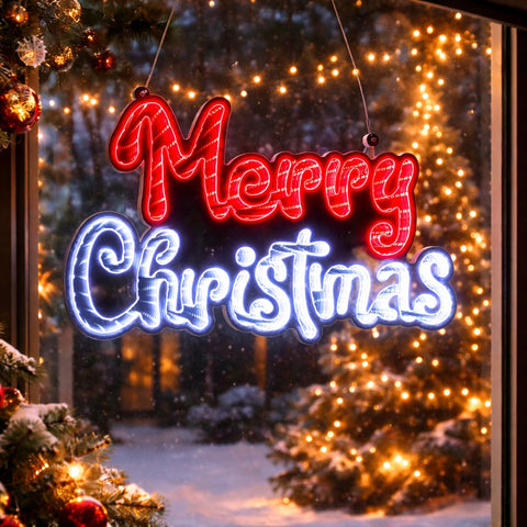 Lexi Lighting 40X25CM Hanging Infinity Merry Christmas