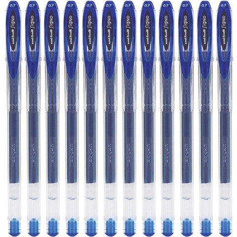 Uni-Ball Um120 Signo Gel Ink Rollerball Pen 0.7mm Box of 12 (Blue)