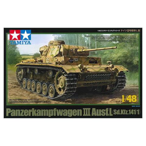 Tamiya 1/48 German Panzerkampfwagen III Ausf.L Tank (Sd.Kfz.141/1) Scaled Plastic Model Kit
