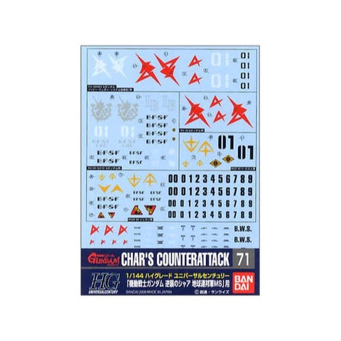 Bandai Gundam Decal 71 Chars Counterattack Earth Federation