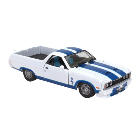 DDA 1:32 Scale Ford XC Cobra Ute White With Blue Stripes Diecast Vehicle