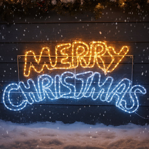Lexi Lighting 1m Merry Christmas Rope Light Silhouette