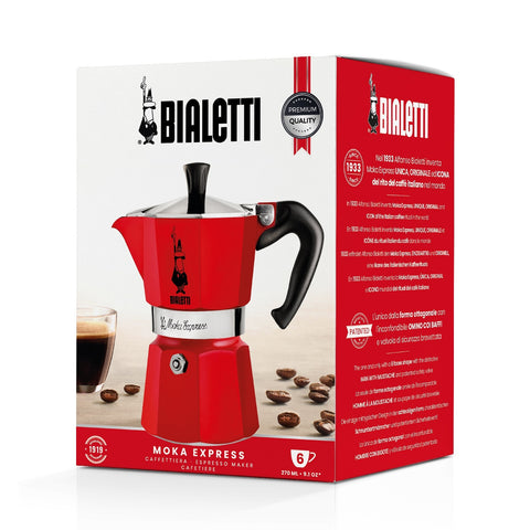 Bialetti Moka 6 Cup Espresso Maker - Red
