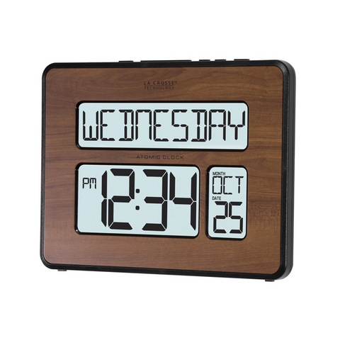 La Crosse Digital Back Light Wall Clock (Walnut)