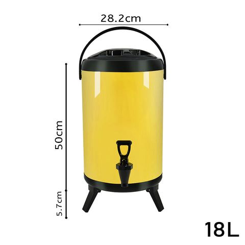 SOGA Insulated Stainless Steel Beverage Dispenser with Faucet 18L (Yellow)