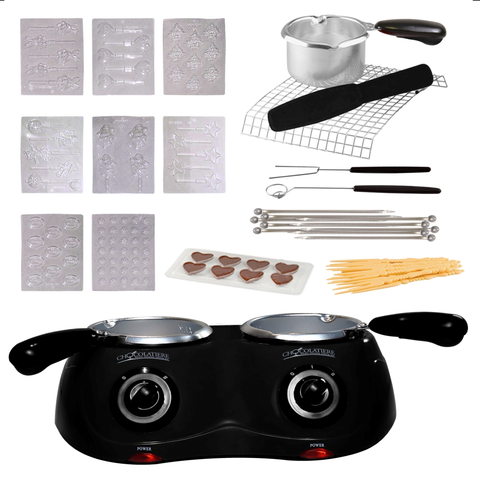 Total Chef Deluxe Chocolatiere Dual Chocolate Melter, 500g Black