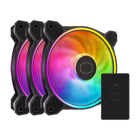 Cooler Master MasterFan MF120 HALO² Dual Loop ARGB PWM Case Fan 3pack (Black)