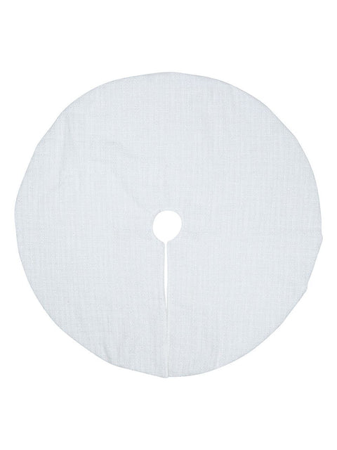 Christmas Warehouse - SKRT2602 1m White & Silver Sparkle Tweed Christmas Tree Skirt White with Silver