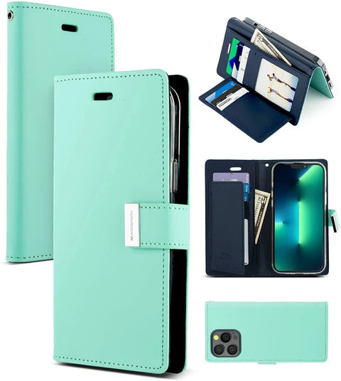Goospery Rich Diary case for iPhone 15 Plus - Mint