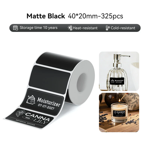 Niimbot Matte Black Thermal Transfer Labels 40*20mm 325pcs for M2_H/M3