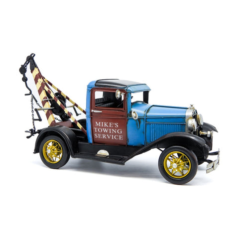 Boyle Metal Collectable Tow Truck Handmade Blue Ornament 41x17x18cm