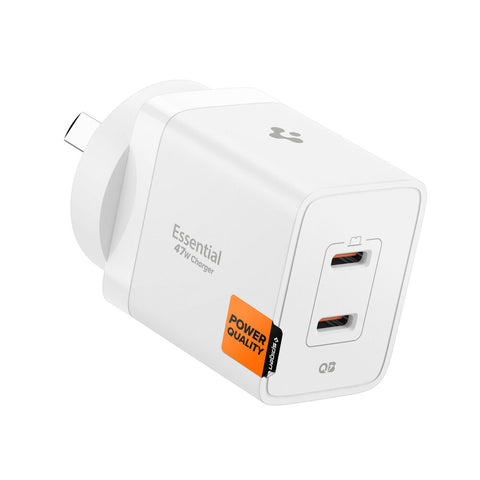 Spigen Universal Power Accessories Essential USB-C 47W EE472OC 2 Ports Wall Charger USB Charger - White