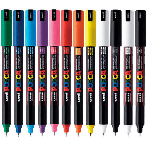 Uni-Ball PC1MR Box 12 Posca Coloured Marker 0.7mm Assorted Colours