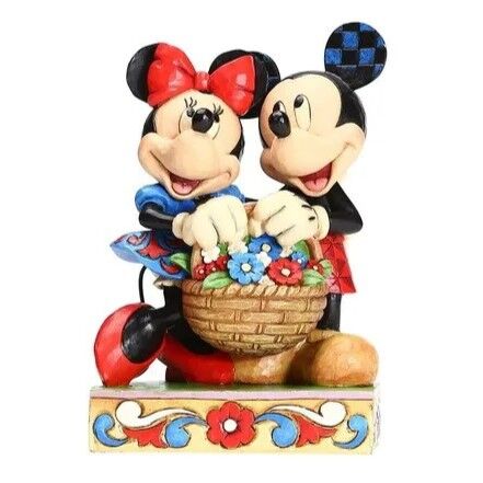 Jim Shore Disney Traditions - Mickey and Minnie Mouse With Basket - Love in Bloom