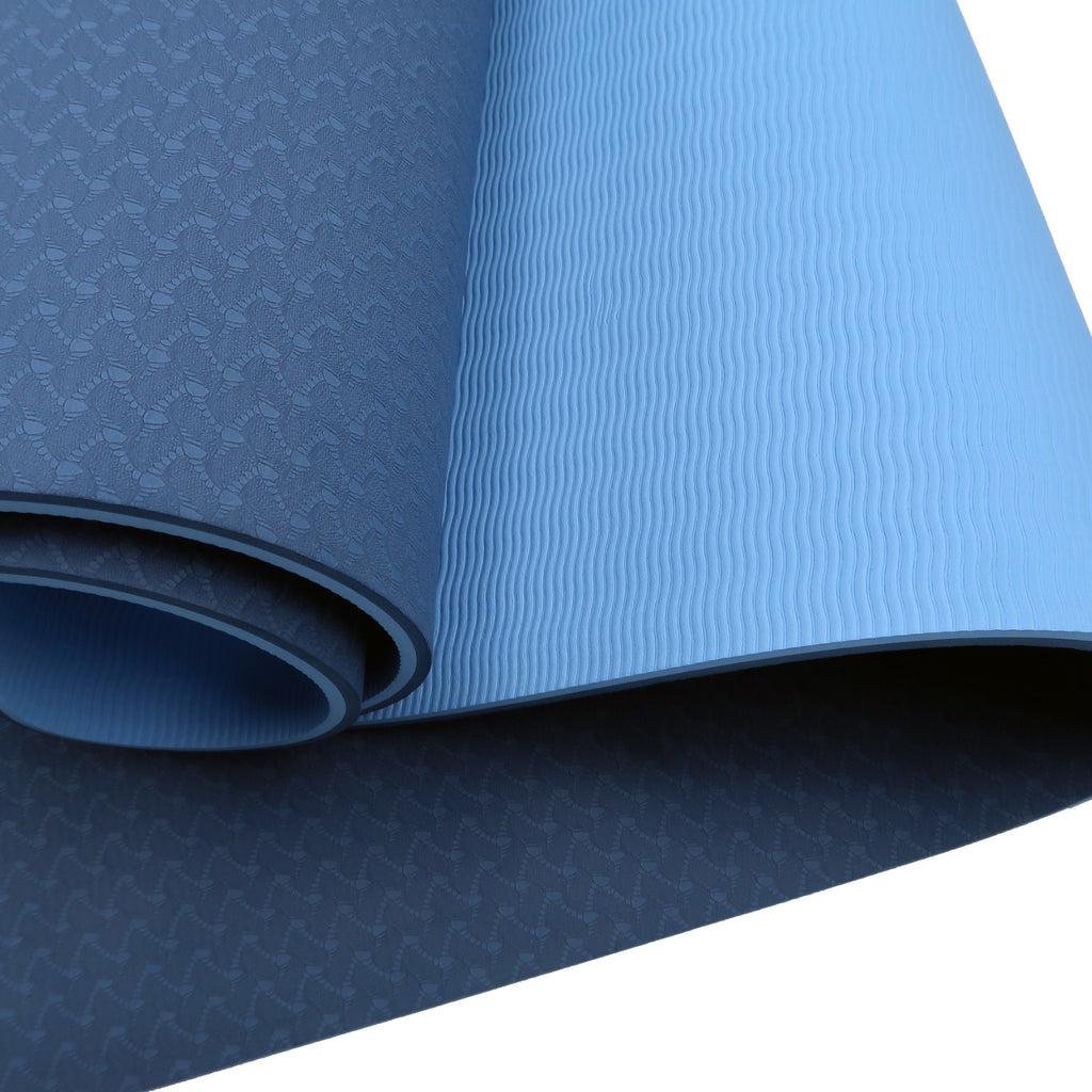 Powertrain TPE Pilates Exercise Yoga Mat 8mm Dark Blue JB HiFi