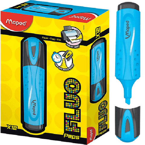 Maped Box 12 Fluo Peps Highlighters (Blue)