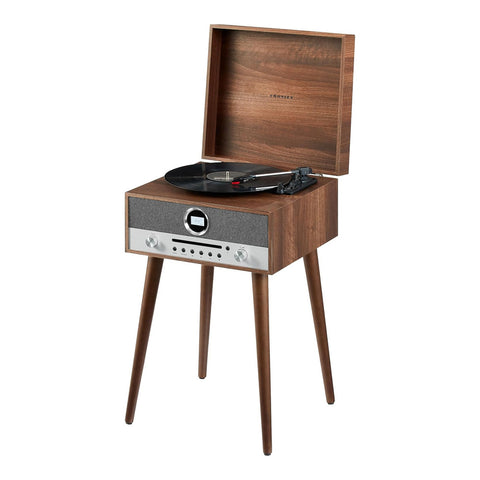 Crosley Nash 7-in-1 Bluetooth Vinyl Record Player System (Walnut)