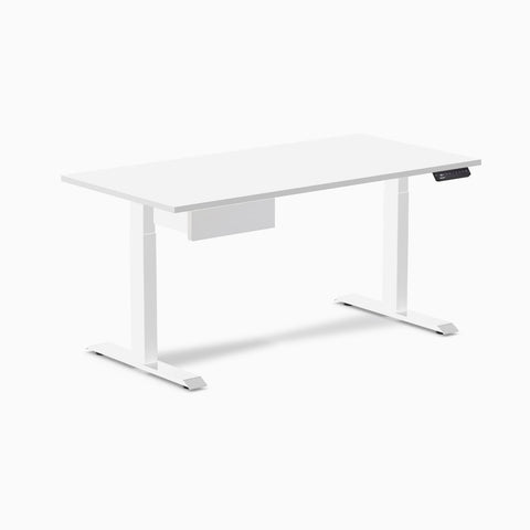 Desky Single Standing Desk With Drawer - White / 1500x750mm / White