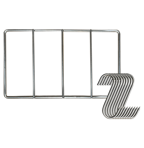 Benchfoods Stainless Steel Biltong Rack and Hooks Set Rectangular (20x30cm)