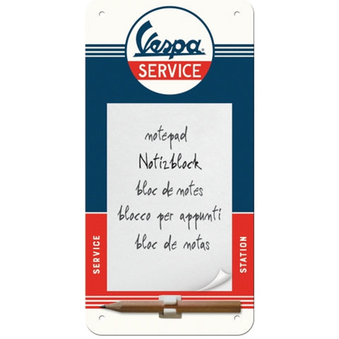 Nostalgic-Art Retro Magnetic Fridge Notepad With Pencil Vespa Service 20x10x2cm
