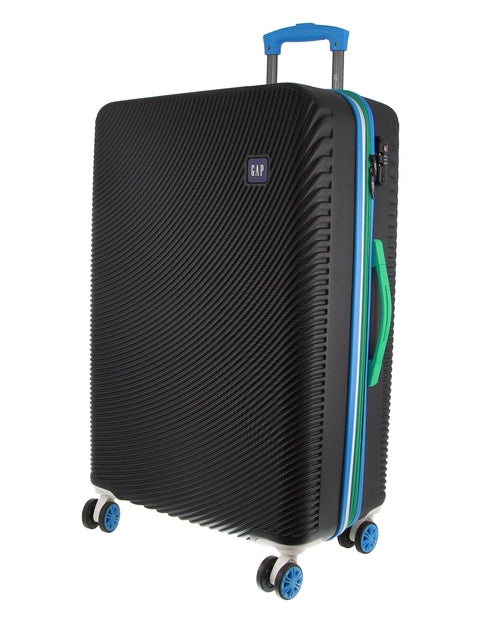 GAP Stripe Travel Hard-Shell Suitcase Medium Luggage 67x46cm Black