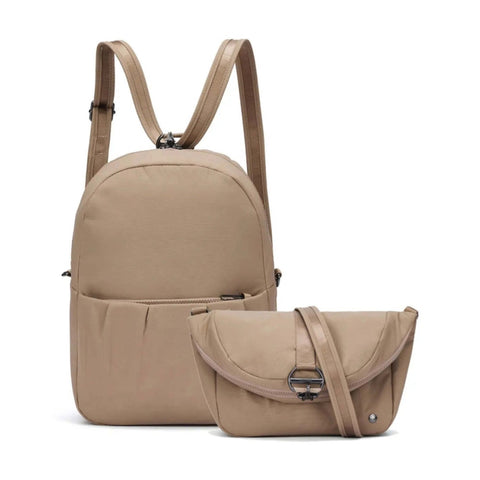 Pacsafe Citysafe CX Anti-Theft Convertible Backpack Shoulder Bag Taupe
