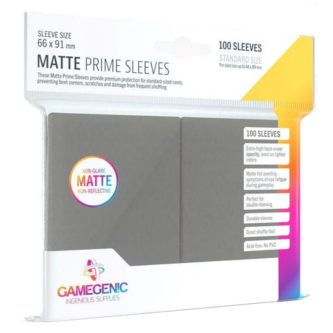 Gamegenic Matte Prime Card Sleeves 66mmx91mm 100 Sleeves Per Pack (Dark Gray)