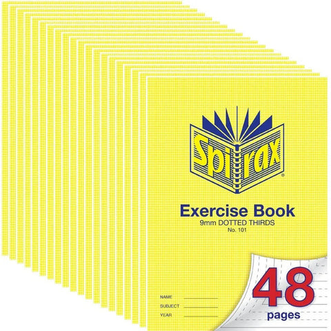 Spirax 101 Exercise Book Dotted Thirds 9mm 70gsm 48 Page (A4) [20 Pack]