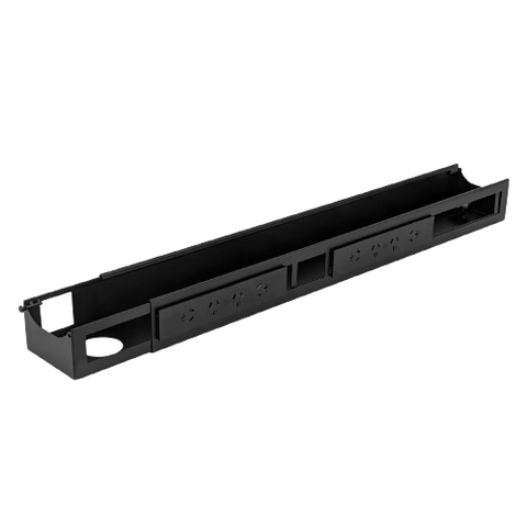 Desky Integrated Cable & Data Channel 8-Plug Matte Black