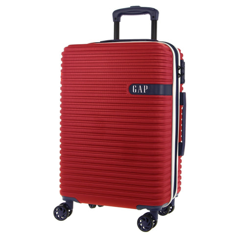 GAP Hard-Shell Suitcase 4 Wheel Hidden Pocket Cabin Luggage 56cm Red