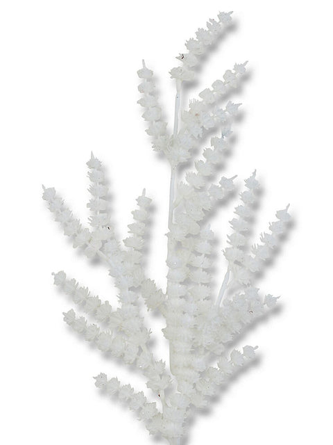 Christmas Warehouse - STEM2518 White Frost Flowers Look Spray Long Christmas Stem | 64cm White