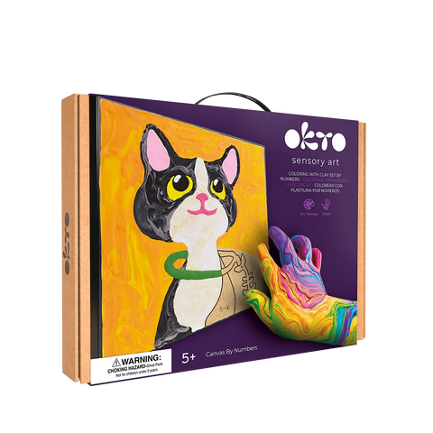 Okto Coloring with Clay Set by Numbers 29x29cm - Cat