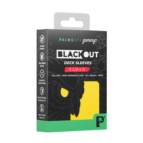 Palms Off Gaming Palms Off Japanese 60pc Blackout Deck Sleeves - Yellow