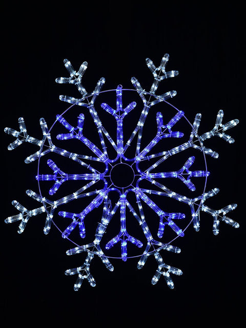 Christmas Warehouse - OUDRS304 84cm Dynamic Layered Snowflake Outdoor Blue & Cool White LED Light Display Blue & Cool White