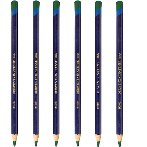 Derwent Inktense Pencil Hookers Green 1520 Pack 6